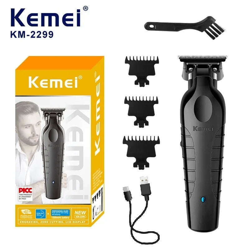 KEMEI Black Hair Clippers for Men Cordless Clippers for Hair Cutting Professional Barber Clippers USB Rechargeable Wireless Hair