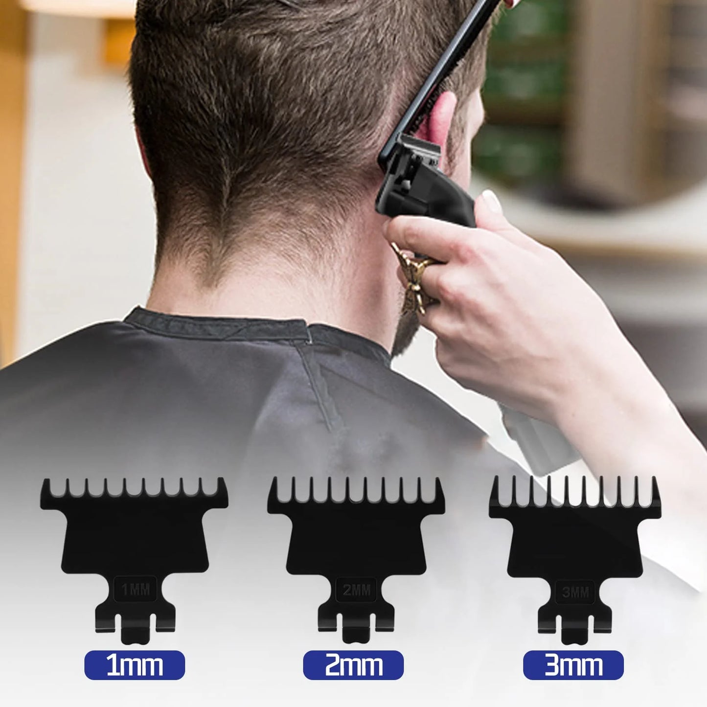 KEMEI Black Hair Clippers for Men Cordless Clippers for Hair Cutting Professional Barber Clippers USB Rechargeable Wireless Hair